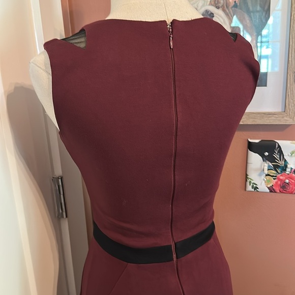 La Pina David Helwani Burgundy body con Peek-a-boo XS Sleeveless Sheath Dress - Picture 10 of 15
